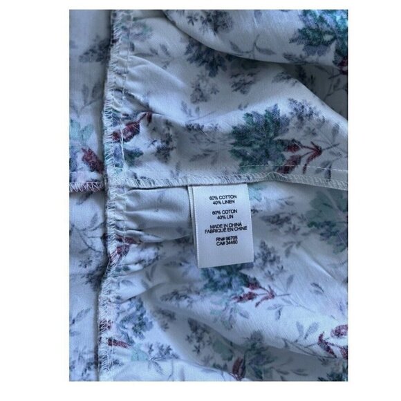 Rebecca Taylor Carnation Faux Wrap Linen Blend Dress Emerald Combo Floral 0 0826 - Picture 5 of 5